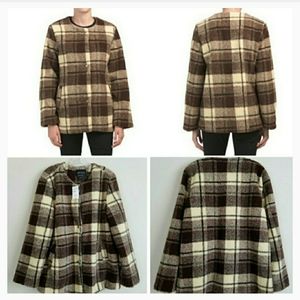 Anthropologie Sanctuary Plaid Snap Teddy Jacket